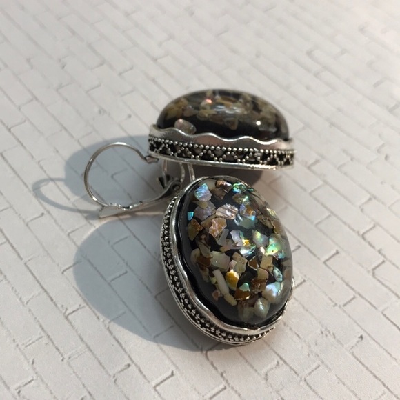 Beach silver & shell drop earrings NEW - Picture 3 of 7